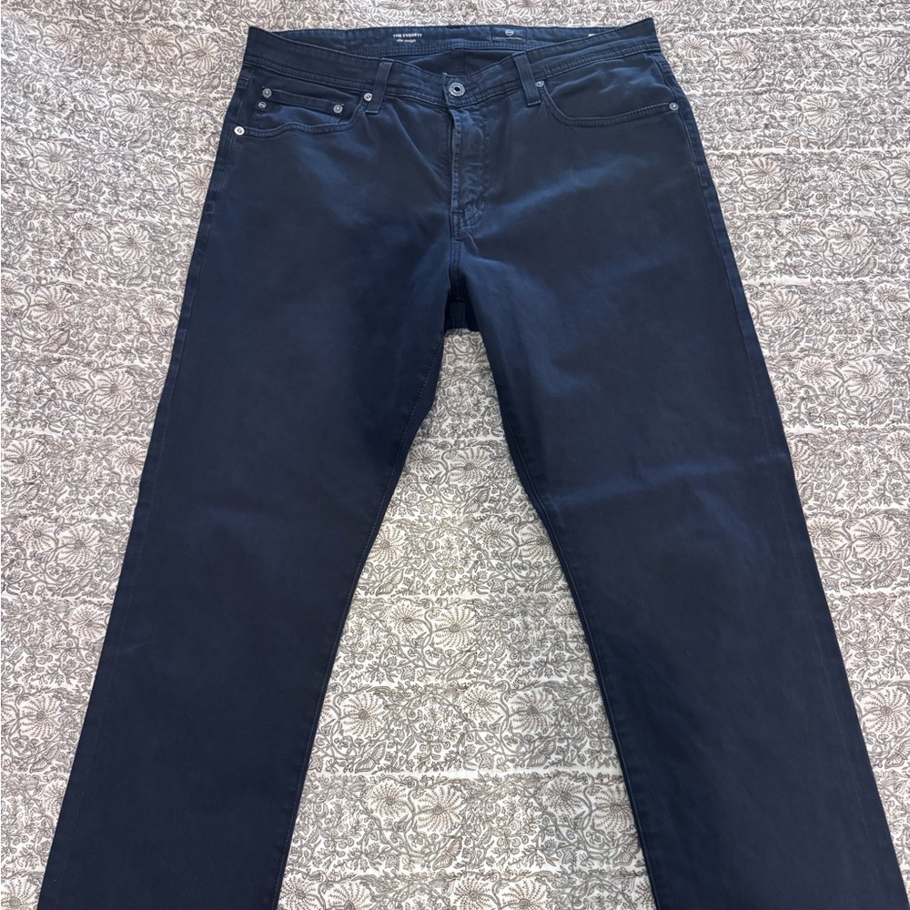 Men's AG The Everett Navy Slim Straight Fit 5-Pocket Jeans/Pants